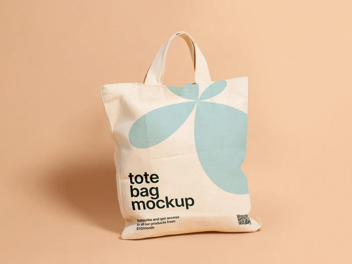 Free Bag with Short Handles Mockup