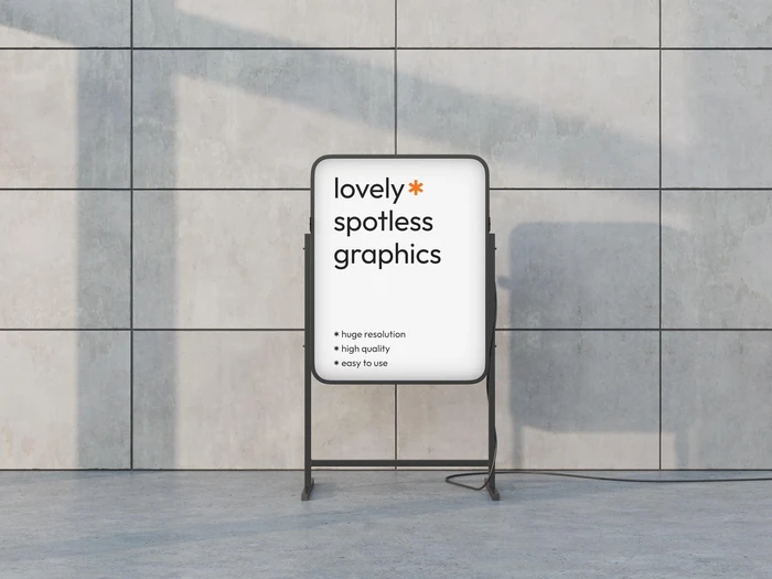 Minimalistic Metal Frame Sign Mockup, Environment, 24