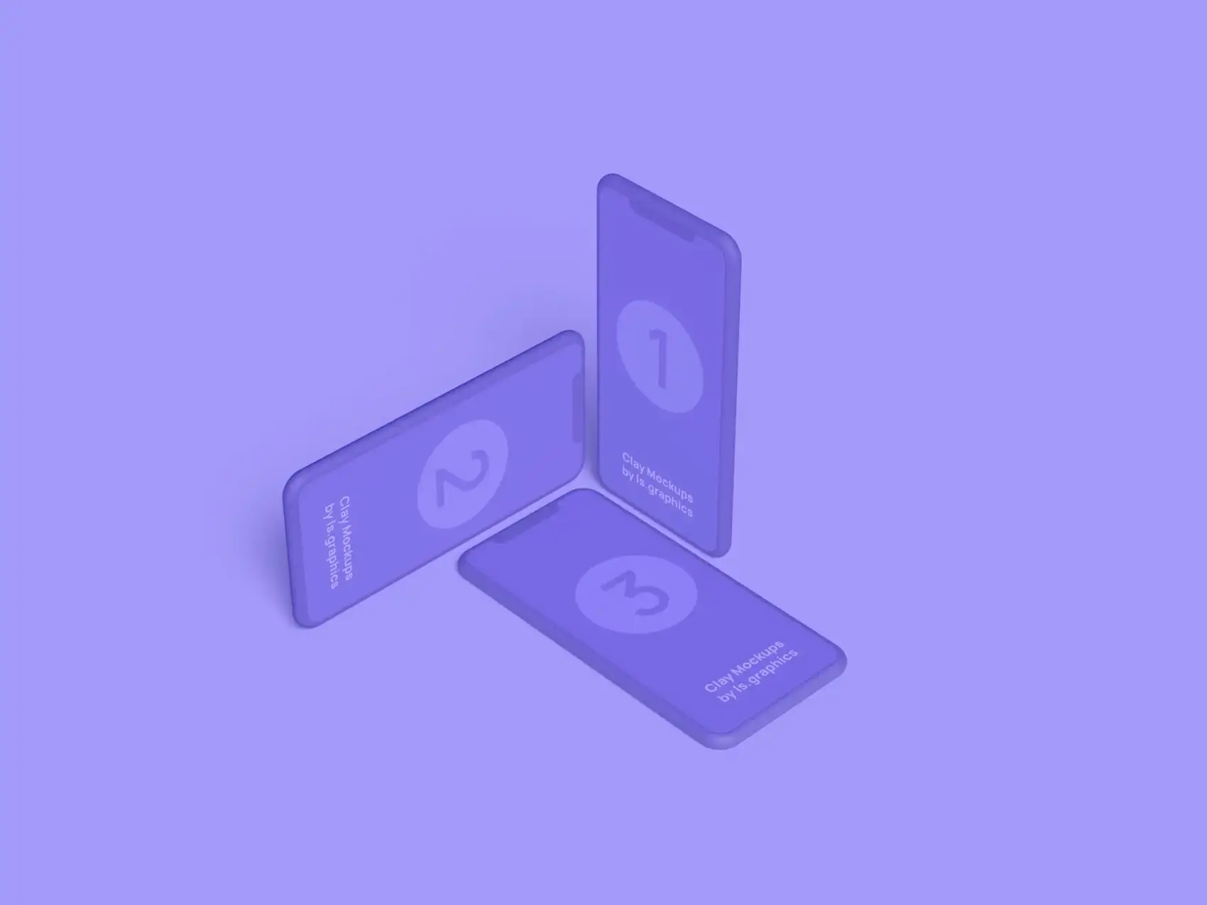 Three iPhone Clay Mockups 1