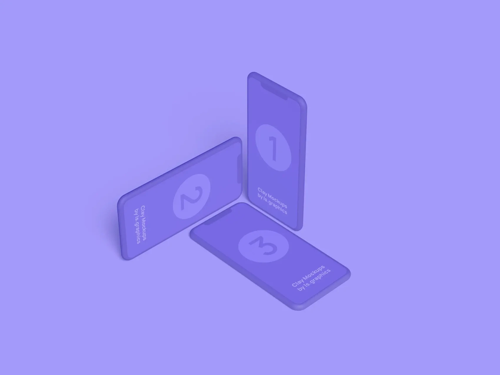 Three iPhone Clay Mockups 1