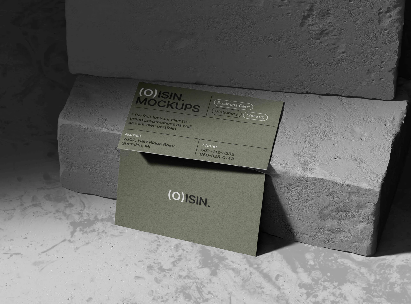 Free 2 Realistic Business Card Mockup 1