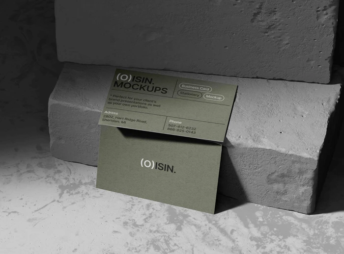 Free 2 Realistic Business Card Mockup