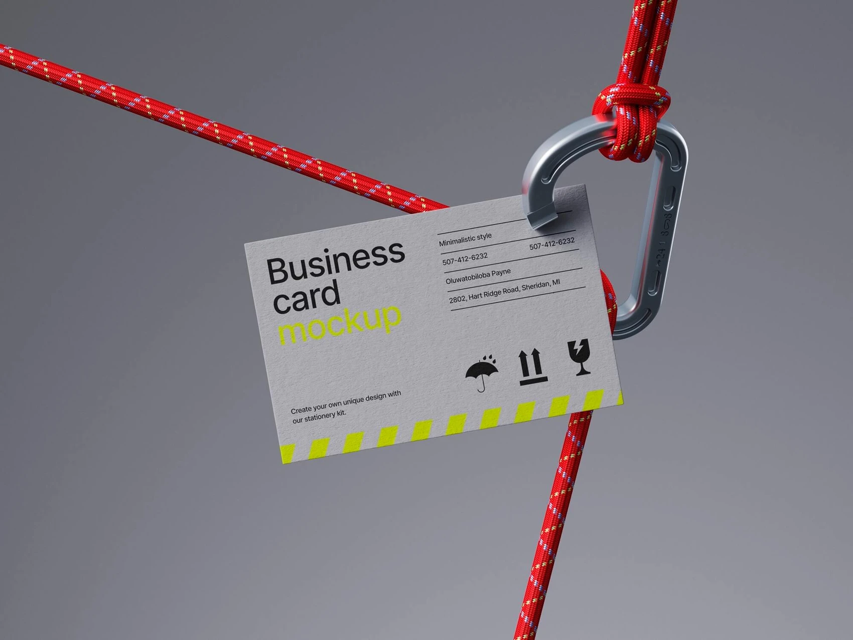 Kaine, Industrial Style Business Card Mockup, EU, 08 1