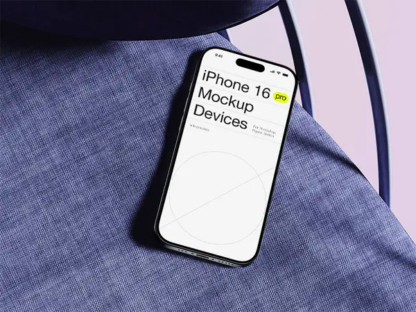 iPhone 16 Pro on Fabric Chair