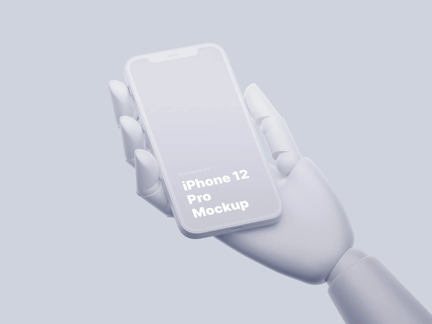 Wooden Hands iPhone 12 Pro Clay Mockups, 10 1