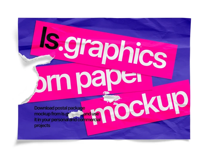 Torn Simple Poster Mockup, EU, 01