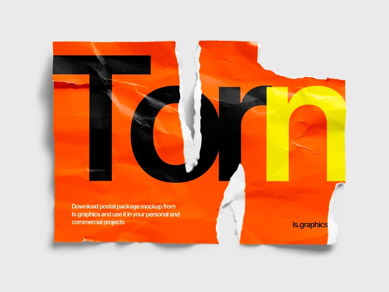 Torn Glossy Poster Mockup, EU, 02