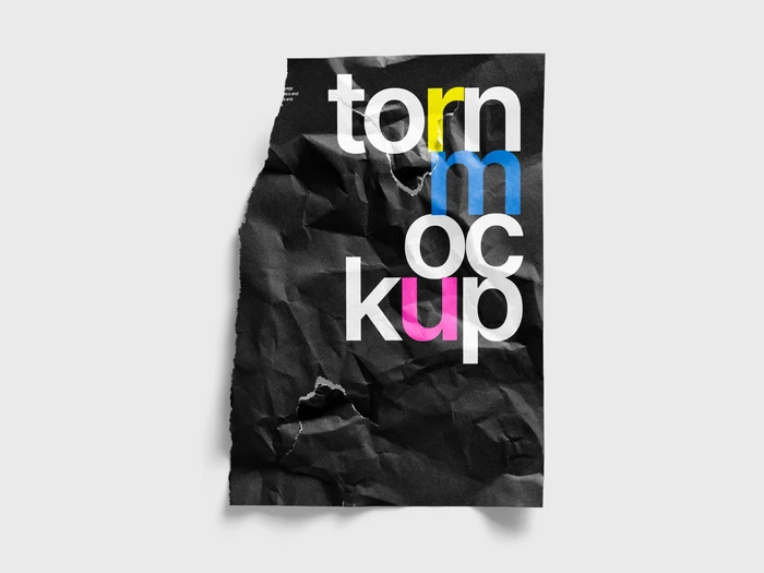 Torn Textured Poster Mockup, EU, 06 1