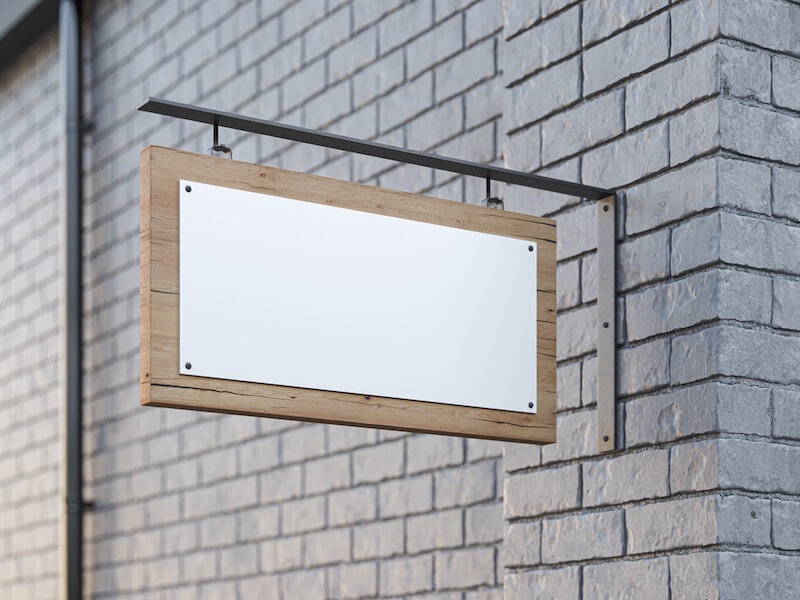 Sign Mockup, Wood, 05