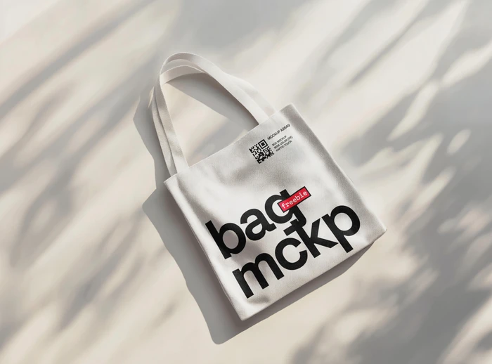Free Tote Bag Mockup on the Floor
