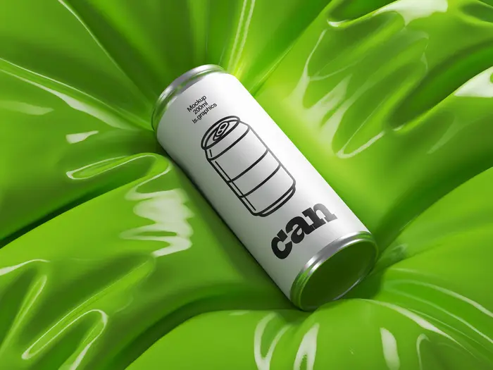 Stylish Energy Drink Can Mockup