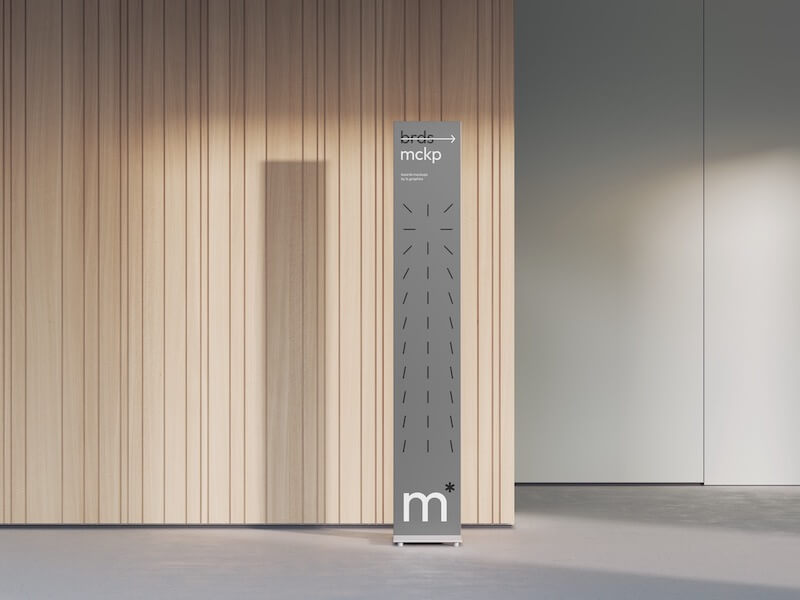 Narrow Standing Sign Mockup, Environment, 08