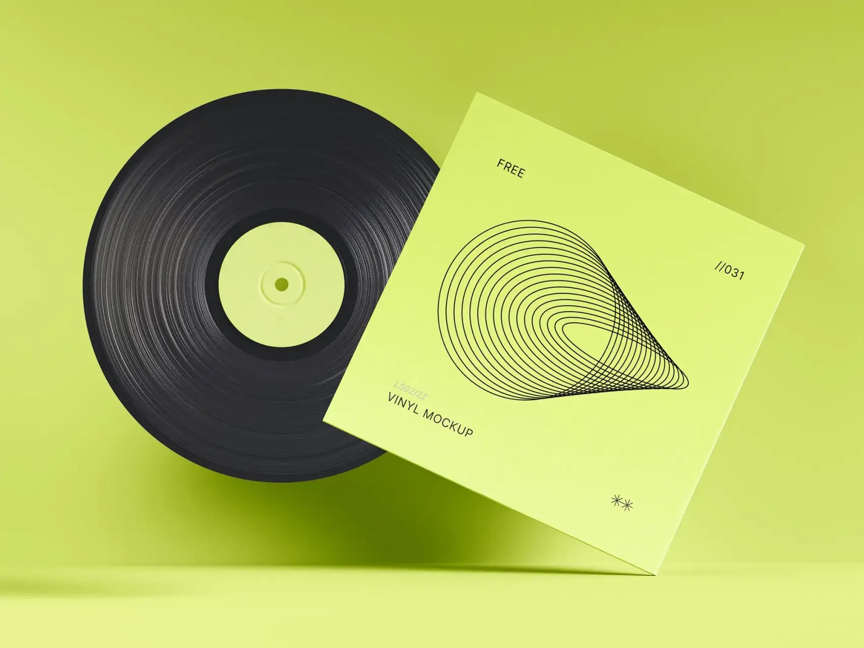 Elegant Vinyl and Cover PSD Mockup 1