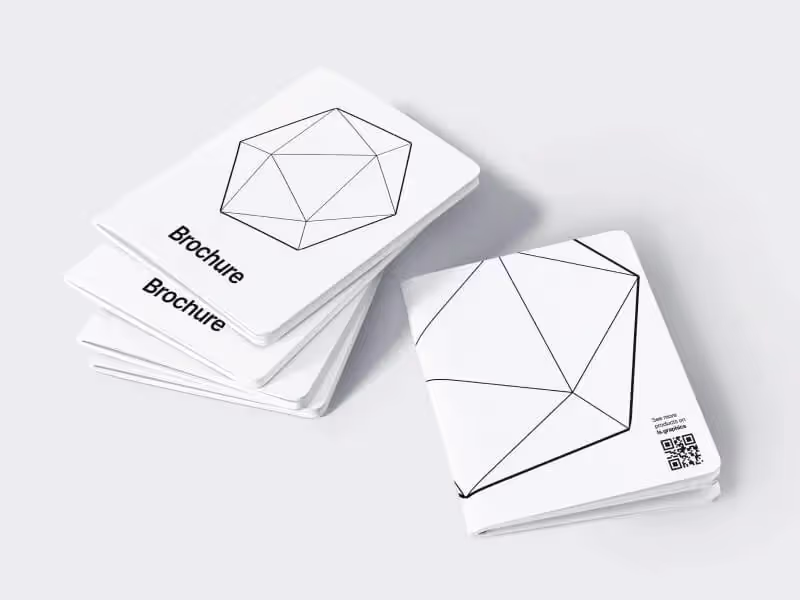 Rounded Corners Brochures Mockup Scene