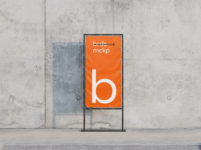 Metal Frame Banner Mockup, Environment, 01