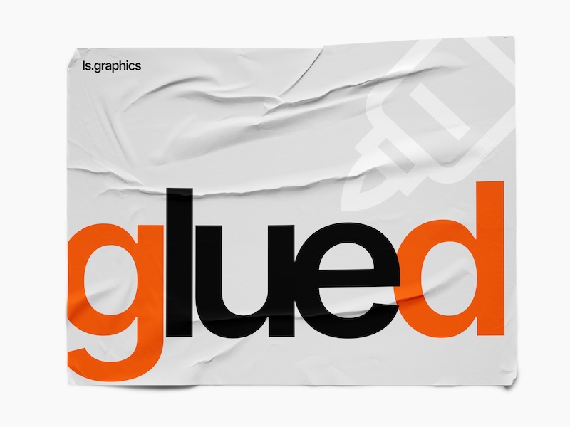 Glued Paper Mockup, US, Simple, 12