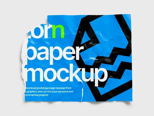 Torn Glossy Poster Mockup, US, 08