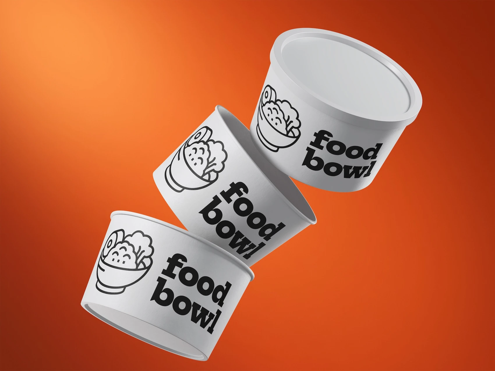 Floating Food Bowl Mockup Trio 1