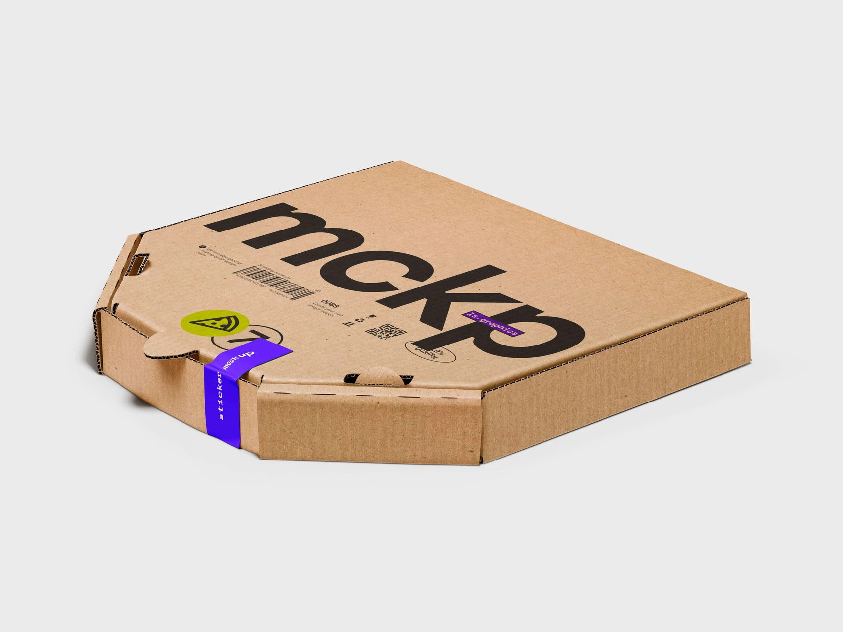 Pizza Box Mockup, Kraft, Scene 02 1