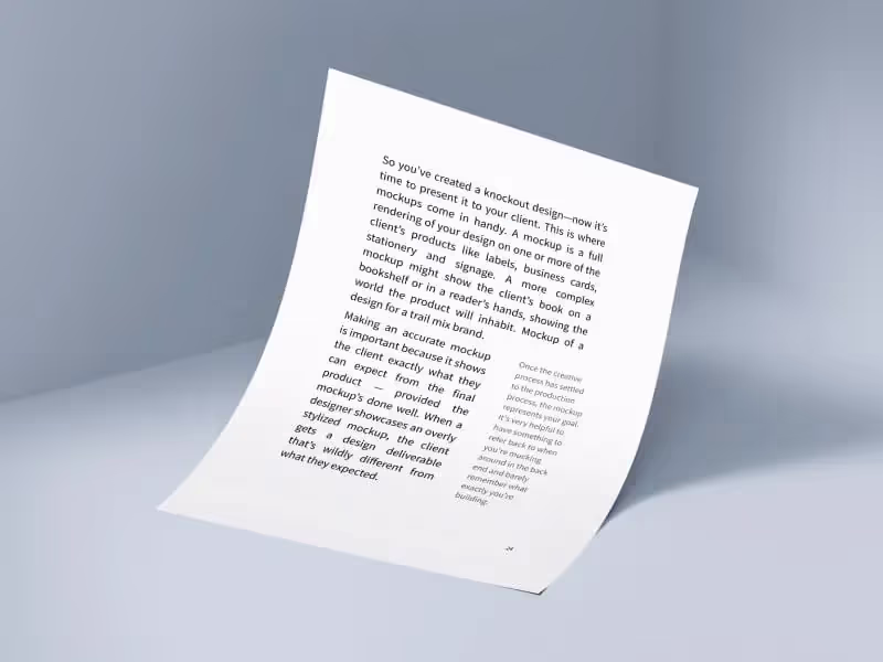 Free A4 Paper PSD Mockup
