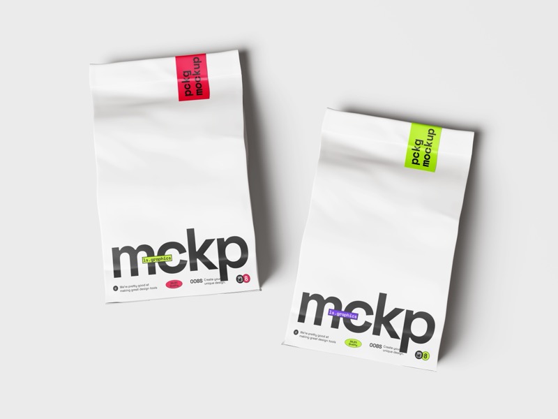 Paper Food Package Mockup, Painted, Scene 05