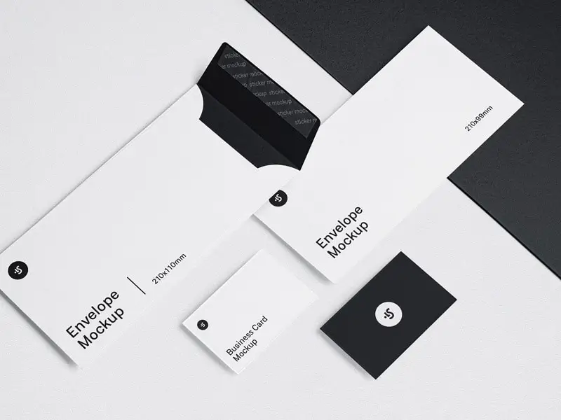 Envelope and Business Card Mockups