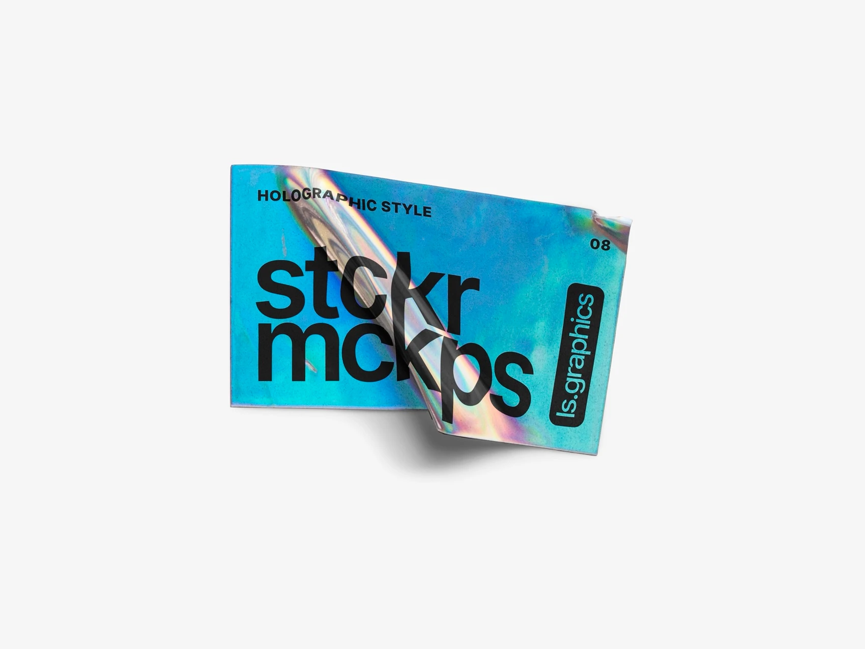 Holographic Sticker Mockup, Scene 05 1