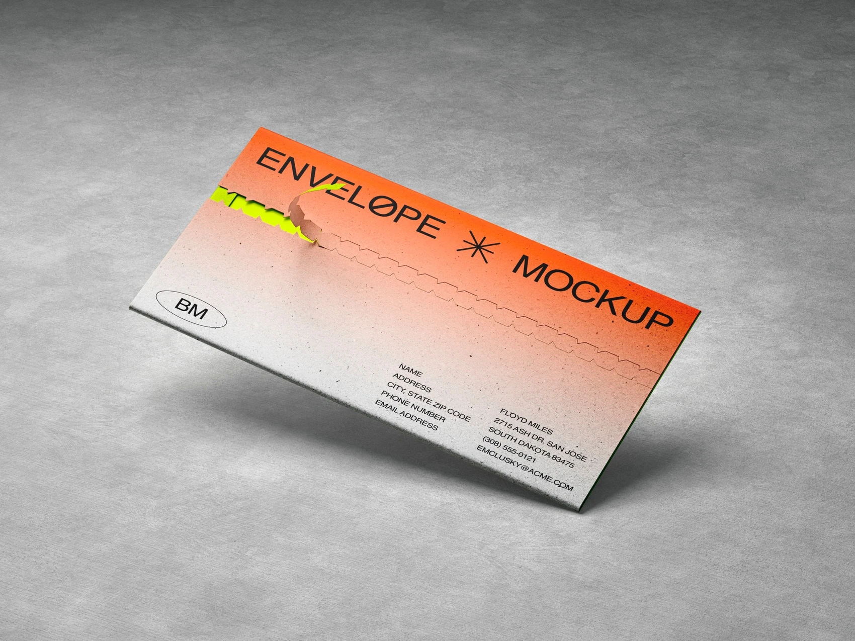 Kander, Realistic Envelope Mockup with Perforation, US 06 1
