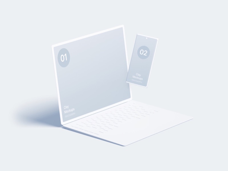 Android Note Clay Mockups, 02