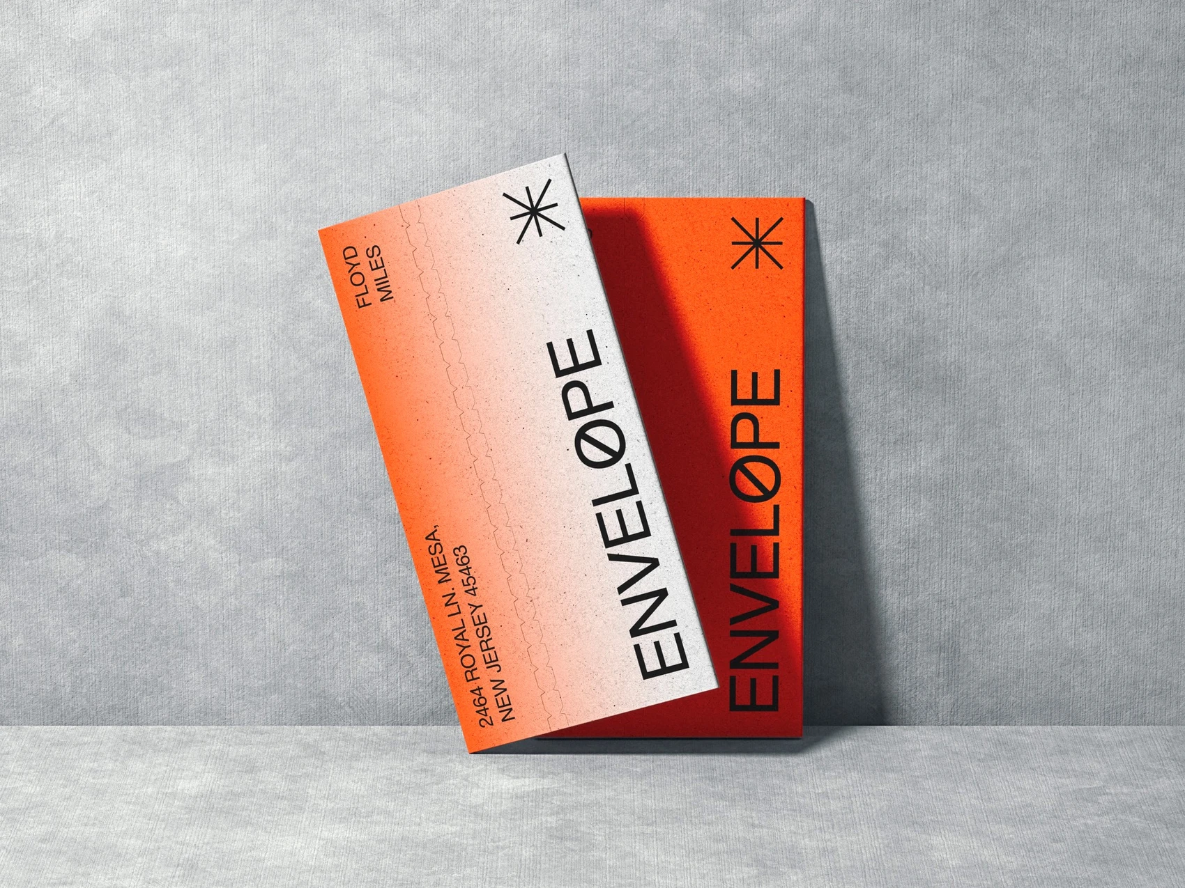 Kander, 2 Perforated Envelope Mockups Against the Wall, EU 07 1