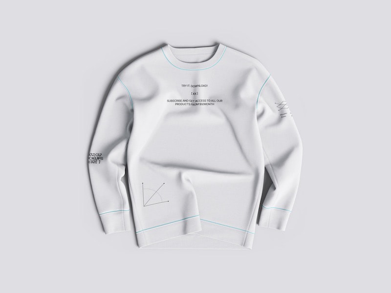 Sweatshirt top view mockup, 02