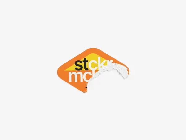 Torn Sticker Mockup, Scene 28