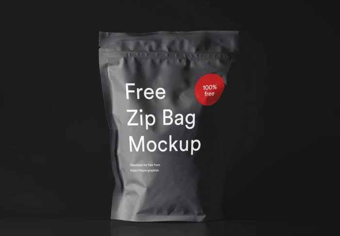 Free Zip Bag Mockup 2