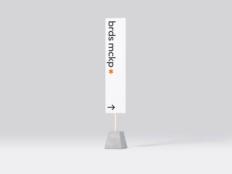 Vertical Narrow Sign Mockup, Isolated, 15