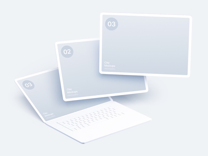 Laptop Clay Mockups, 07