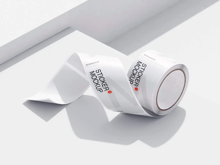 Boyne, Sticker Mockups in Minimalistic Setting, EU, 06