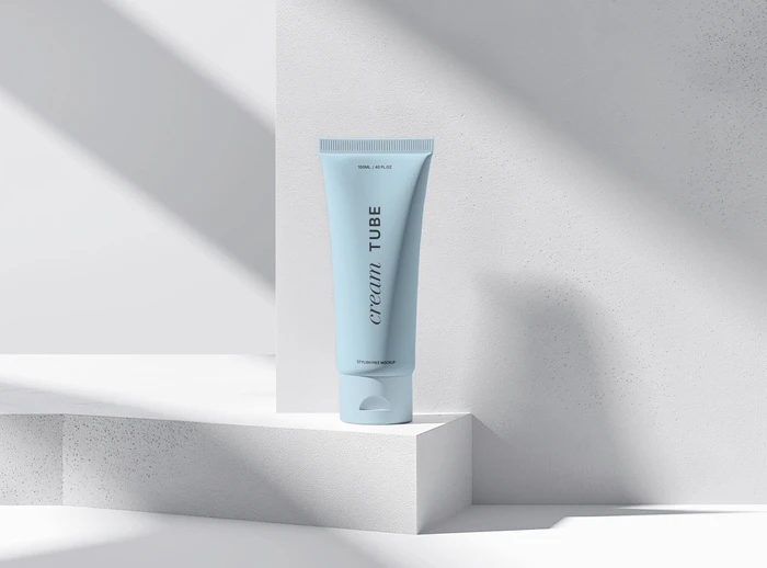 Free Minimalistic Cream Mockup