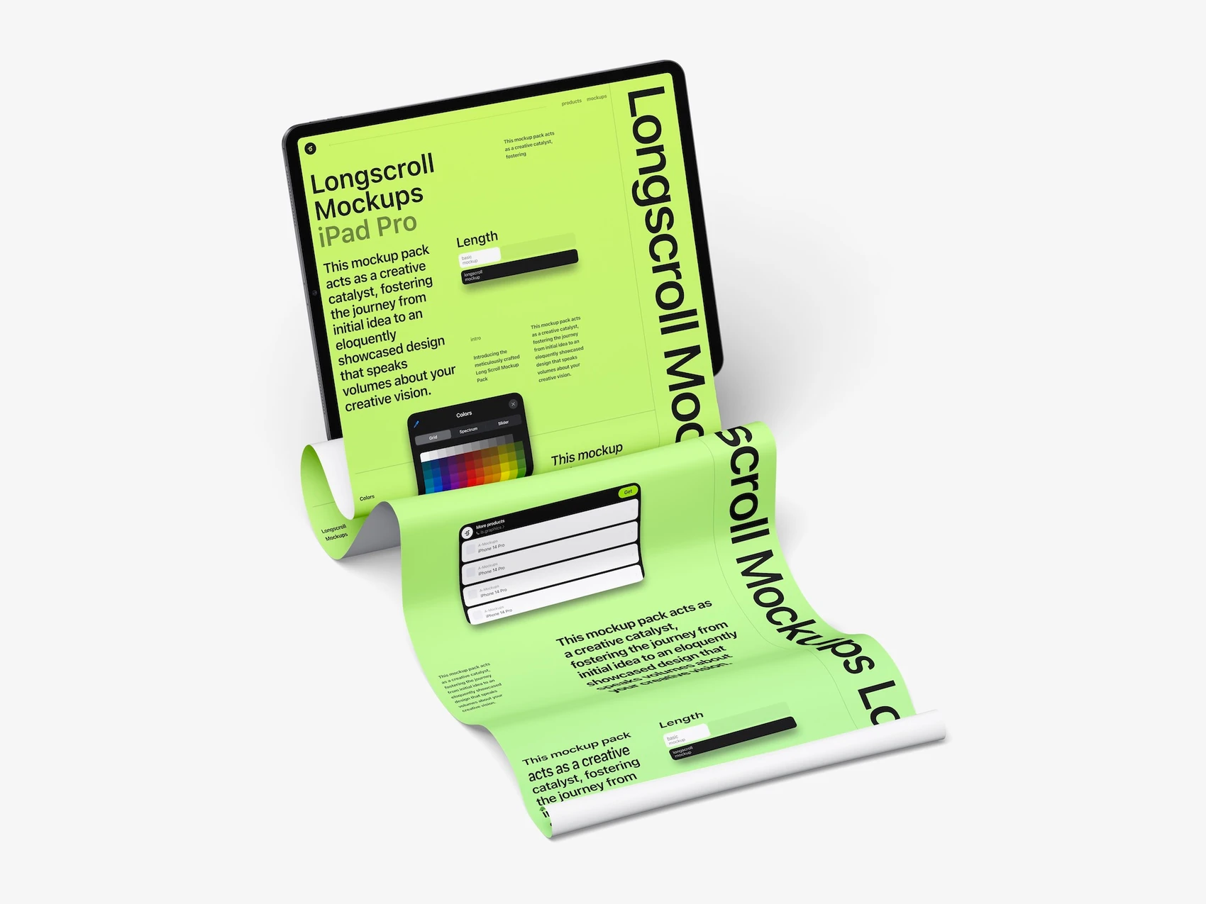 iPad and iPhone Longscroll Mockup, 002 1