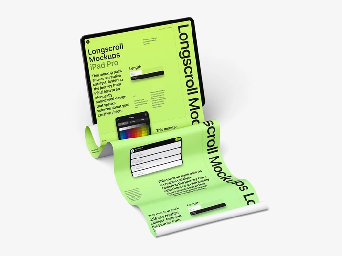 iPad and iPhone Longscroll Mockup, 002