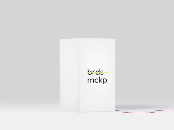Four-Sided Banner Mockup with Backlight, Isolated, 28