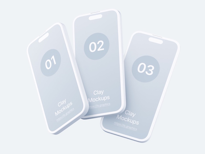 iPhone 14 Pro Clay Mockups, 05