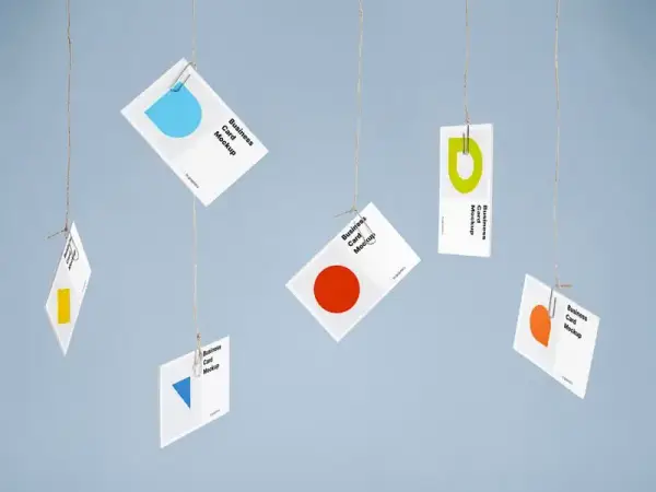 Free Hanging Business Card Mockups
