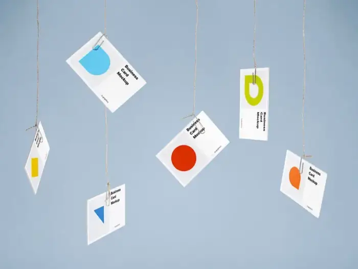Free Hanging Business Card Mockups