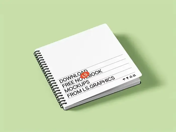 Rounded Corners Spiral Notepad Free Mockup