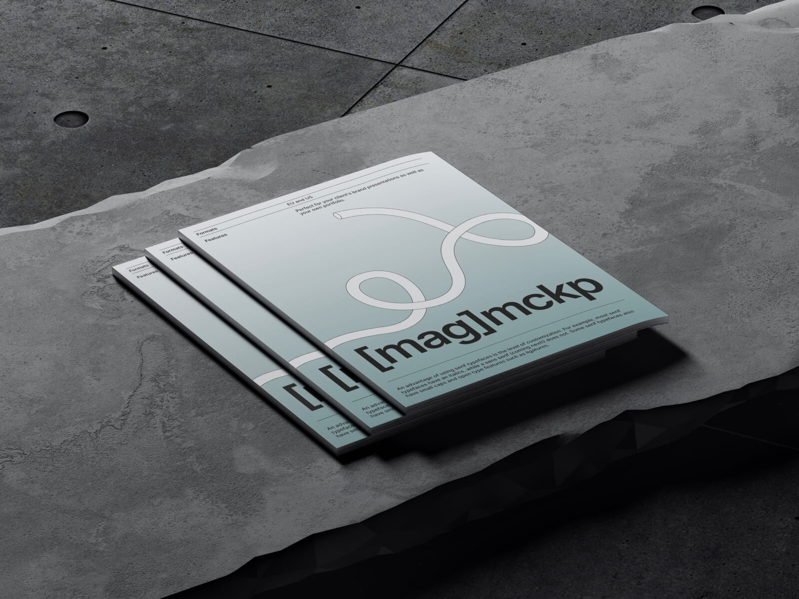 Free 3 Magazines Mockup
