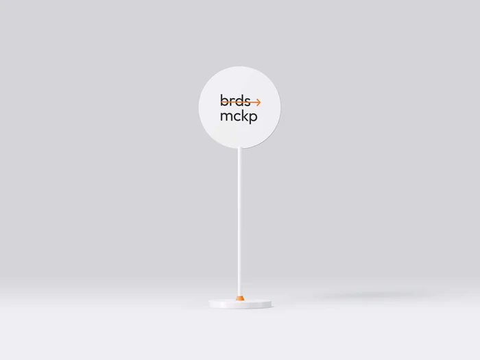 Minimalistic Sign Mockup in Front View, Isolated, 12