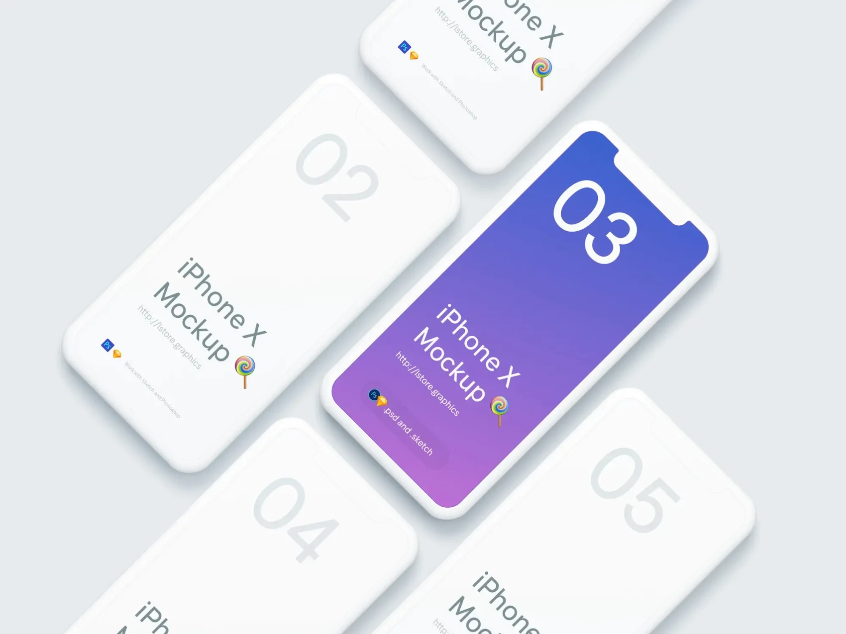 Simple iPhone X Mockups 2