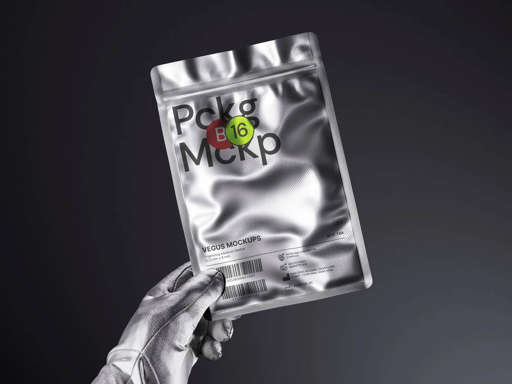 Vegus, Pouch Mockup with Hand, 15 1