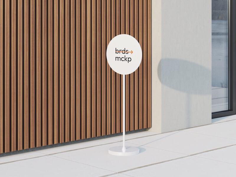 Sign Mockup on Metal Rod, Environment, 12