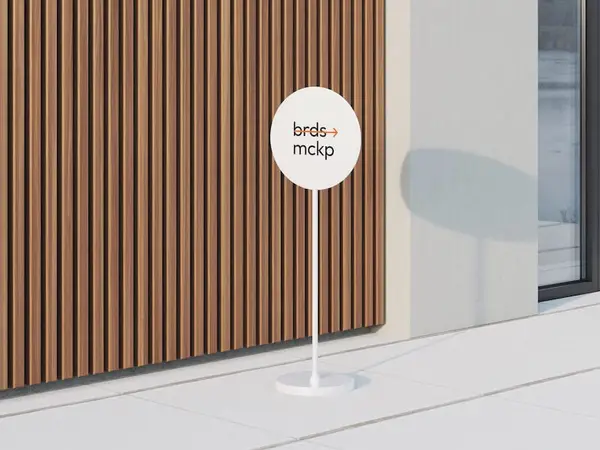 Sign Mockup on Metal Rod, Environment, 12